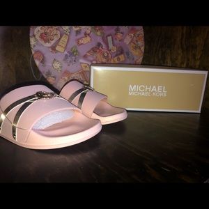 Pastel Pink Michael Kors Slides